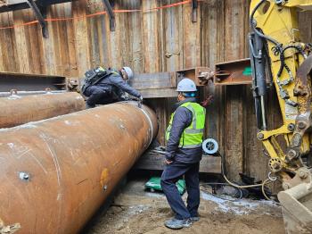 서부간선도로 일반도로화 및 친환경공간 조성공사 강관다발관 용접검사