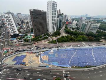 영등포2빗물펌프장 신설 관련 유입관로 설치공사(영등포로터리 구간 내) 현장전경
