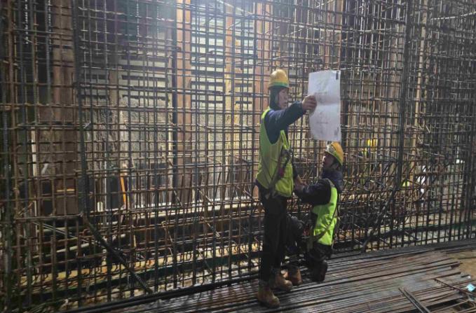 동북선 도시철도 민간투자사업 건설공사(3공구) 109정거장 철근 조립